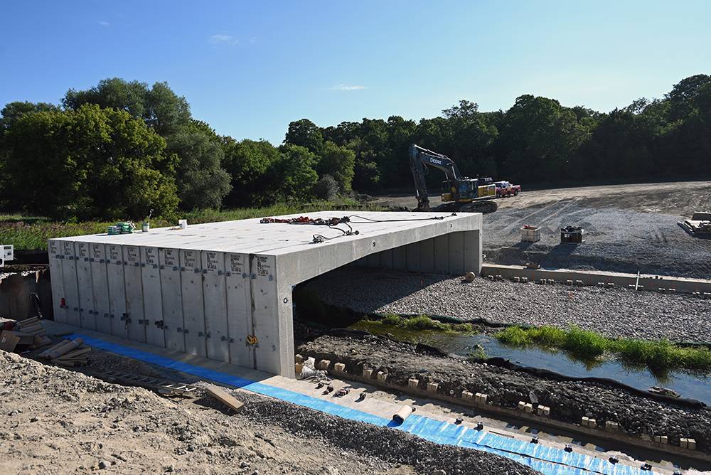 part of a tri-span installation