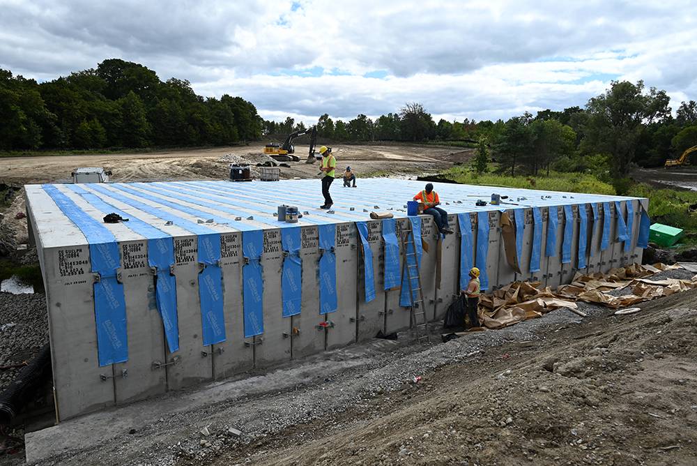 a complete tri-span installation