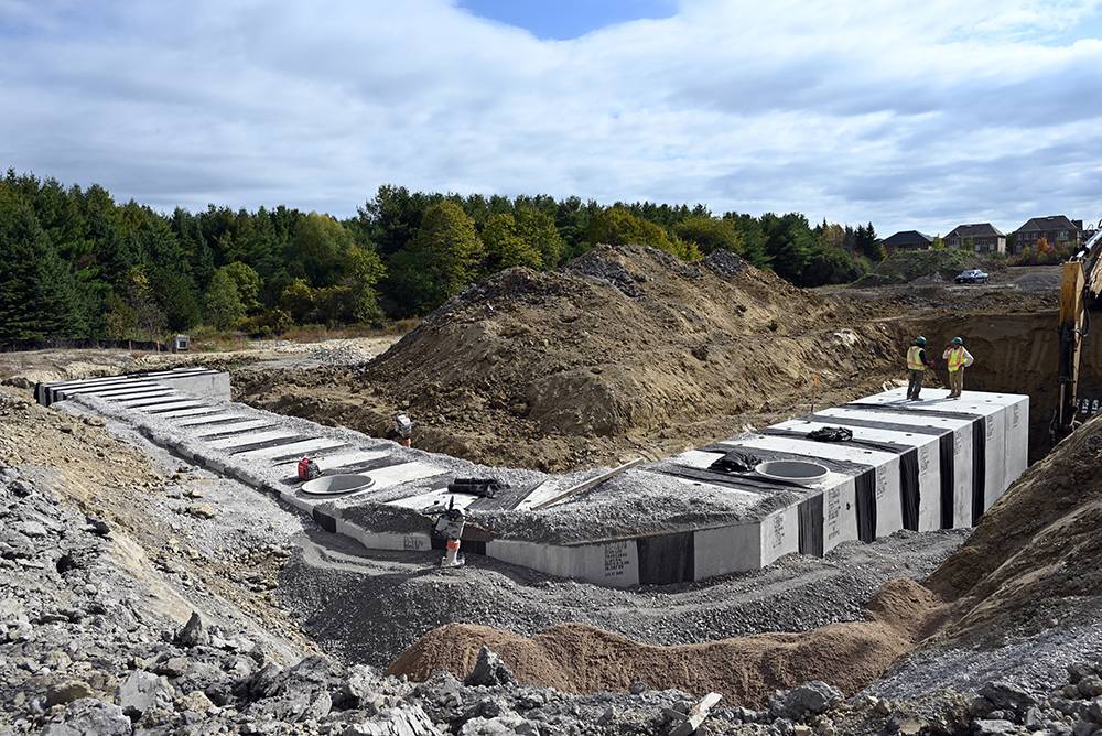 StormCrete tank at a job site