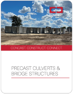 a thumbnail image of the cover of the Precast Culverts & Bridge Structures brochure for Concast.