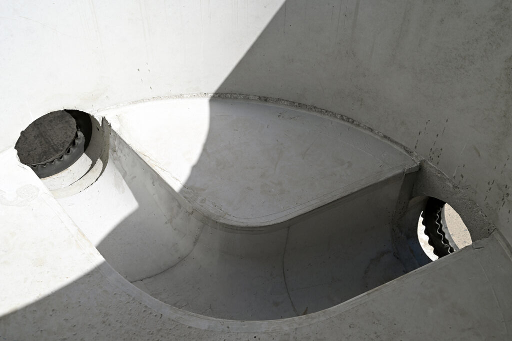 image of a pre-benched maintenance hole.