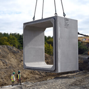 StormCrete hanging from crane