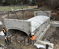 a precast structure on in a job site