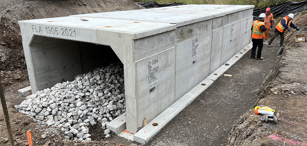 tri-span system being installed on a construction site