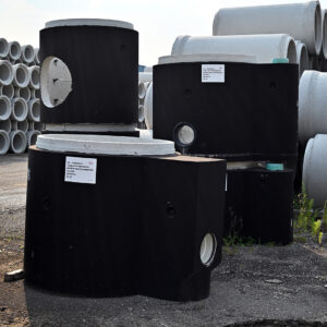 precast structures with black waterproof coating